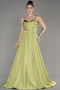 Pistaziengrün Abendkleid Satin Lang ABU1601