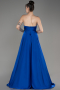 Abschlusskleid Lang Satin Sächsischblau ABU3965