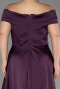 Violett dunkel Abendgarderobe İn Großen Größen Satin Lang ABU2355