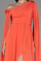 Abendkleid Lang Chiffon Orange ABU4001