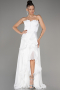 Abschlusskleid Lang Chiffon Weiß ABU4220
