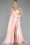 Puder Abendkleid Satin Lang ABU3674