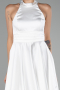 Abendkleid Kurz Satin Weiß ABK2112