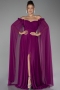 Violett Standesamtkleid Chiffon Lang ABU3462