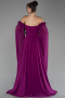 Violett Standesamtkleid Chiffon Lang ABU3462