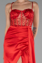 Abendkleid Lang Satin Rot ABU4090