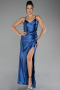 Abschlusskleid Lang Satin Indigo ABU2800