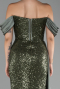 Abendkleid Lang Schuppig Khaki ABU4085