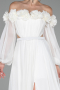 Abendkleid Lang Chiffon Weiß ABU4130
