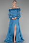 Abendkleid Lang Chiffon Indigo ABU4130