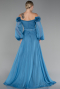 Abendkleid Lang Chiffon Indigo ABU4130