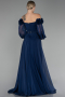 Abendkleid Lang Chiffon Marineblau ABU4130