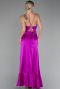 Abschlusskleid Vorne Kurz-Hinten Lang Satin Fuchsie ABO135