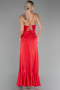Abschlusskleid Vorne Kurz-Hinten Lang Satin Rot ABO135