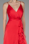 Abschlusskleid Vorne Kurz-Hinten Lang Satin Rot ABO135