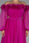 Abendgarderobe in Großen Größen Lang Chiffon Fuchsie ABU4131