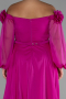 Abendgarderobe in Großen Größen Lang Chiffon Fuchsie ABU4131