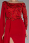 Rot Abendkleid Lang ABU3511