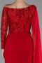 Rot Abendkleid Lang ABU3511