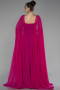 Standesamtkleid Lang Chiffon Fuchsie ABU4158
