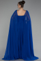 Standesamtkleid Lang Chiffon Sächsischblau ABU4158