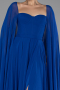 Standesamtkleid Lang Chiffon Sächsischblau ABU4158