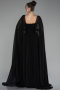 Standesamtkleid Lang Chiffon Schwarz ABU4158