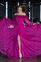 Abendkleid Lang Chiffon Fuchsie ABU4130