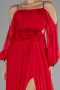 Abendkleid Lang Chiffon Rot ABU4165