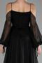 Abendkleid Lang Chiffon Schwarz ABU4165