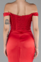 Abendkleid Lang Satin Rot ABU4264