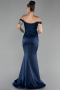 Abendkleid Lang Satin Marineblau ABU4264
