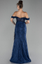 Abendkleid Lang Spitze Marineblau ABU4270