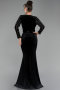 Abendkleid Lang Samt Schwarz ABU4282