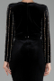 Abendkleid Lang Samt Schwarz ABU4282
