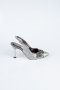 Party-Schuhe Laserschnitt Platin MJ4101