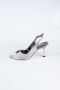 Party-Schuhe Laserschnitt Platin MJ4101