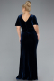 Einladung Und Abendkleid İn Übergröße Lang Samt Marineblau ABU4317