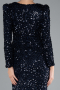 Abendkleid Lang Schuppig Marineblau ABU4329