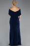 Abendkleid in Übergröße Lang Marineblau ABU3945