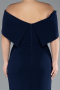 Abendkleid in Übergröße Lang Marineblau ABU3945