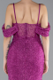 Abendkleid Lang Perlenbesetzt Fuchsie ABU4394