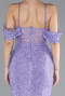 Abendkleid Lang Perlenbesetzt Lila ABU4394