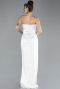 Weiß Abendkleid Satin Lang ABU2844