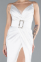 Weiß Abendkleid Satin Lang ABU2844