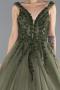 Designer Abendkleid Lang Khaki ABU4434