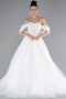Brautkleid in Großen Größen Lang Weiß ABG104