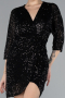 Schwarz Partykleid Schuppig Kurz ABK1912