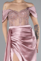 Puder Abendkleid Satin Lang ABU6140