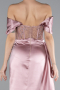 Puder Abendkleid Satin Lang ABU6140